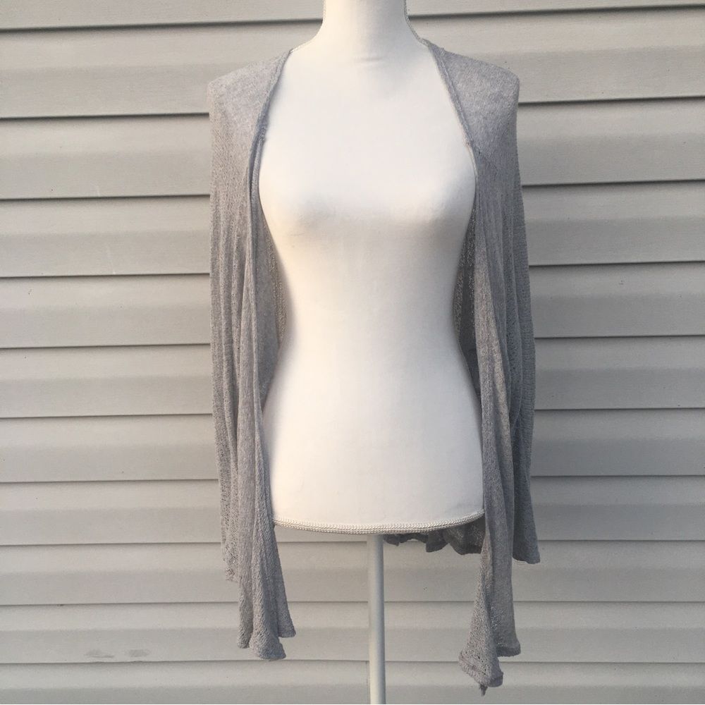 LuLaRoe gray open knit cardigan size medium